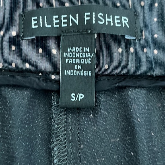 Eileen Fisher Pull On Pant Women's S Gray Small Pink Elongated Dots Tapered Leg - Picture 7 of 12